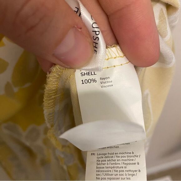 Cupshe Amelie Floral Tie Back Slip‎ Dress yellow floral sun rayon Large - Picture 9 of 13